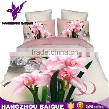 Chinese Cheap Reactive Print Bed Sheets 3D with Flowers