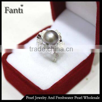 sliver freshwater pearl price natural pearl round ring real 925 silver ring