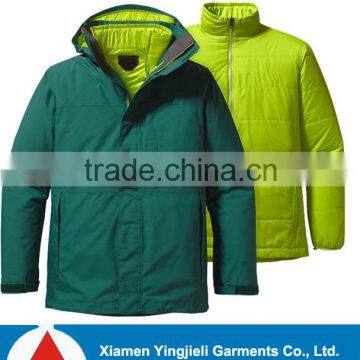 Mens 3 in 1 detachable Waterproof windproof jacket Reflective ski Jacket sonwboard jacket men