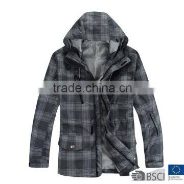 Mens Checks Taslon Waterproof Jacket For Outdoor Wear