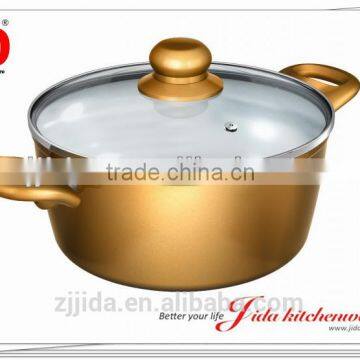 Hot Sale Ceramic Golden Coating Aluminum Nonstick Cookware Casserole