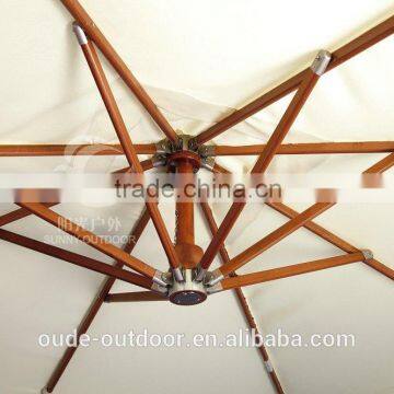 Indonesia Wood Square Side Post Umbrella Luxury Wooden Umbrella Garden Parasol Hot Sale photo-2