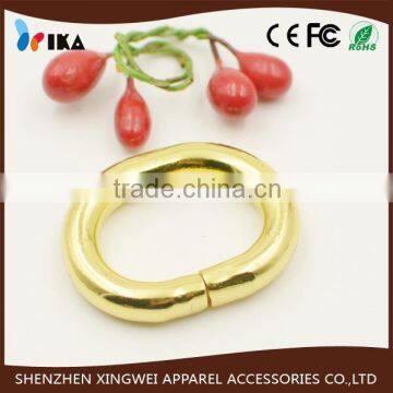 metal golden oval ring buckle for backpack