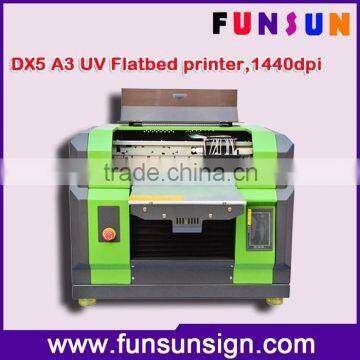 Good price A3 flatbed small UV printer with DX5 head ,1440dpi