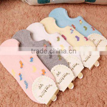 A602 2015 COTTON wholesale south Korea new fashion fresh small stocking pattern women invisible boat socks