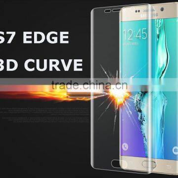 High Quality PET Soft Film For Samsung Galaxy S7 Edge G9350 3D Round Toughed Full Cover Protective Film Screen Protector Guard