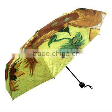 Chinese Style Oil Painting Hot Sale Promotion Folding Umbrella