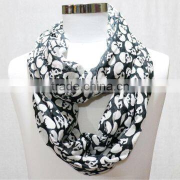 skull prints loop scarves infinity scarves