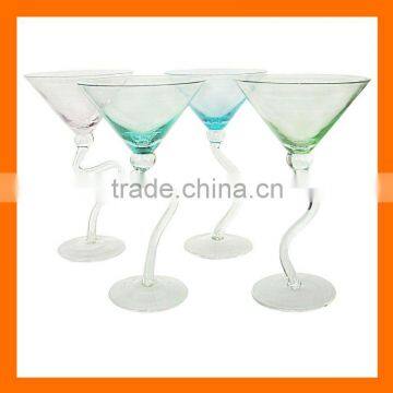 Colored martini glass hand blow ,whole sale