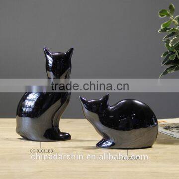 Cat shape home decoraion ceramic cat modern home decor