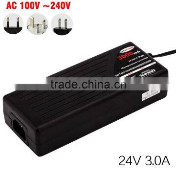 Hot Sale 24V 3A Portable Top Quality VRLA GEL Battery Charger With FCC Certification