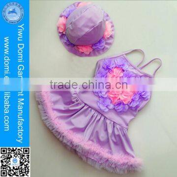 New Style Kids One Piece Swimwear Sexy Lace Stereo Petals Bikini