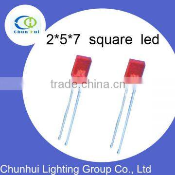 257 square led red