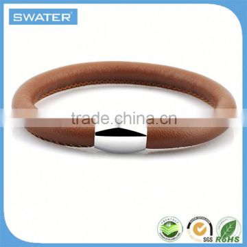 2016 New Product Brown Genuine Baseball Leather Bracelet