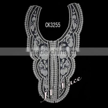 New arrival simple ladies collapsible embroidery lace fabric collar for clothing CK3255