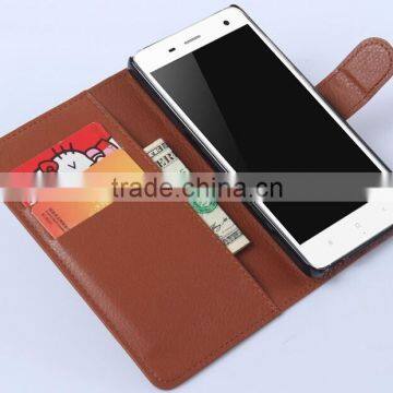 2015 China product the latest wallet stand leather case for Xiaomi Mi4