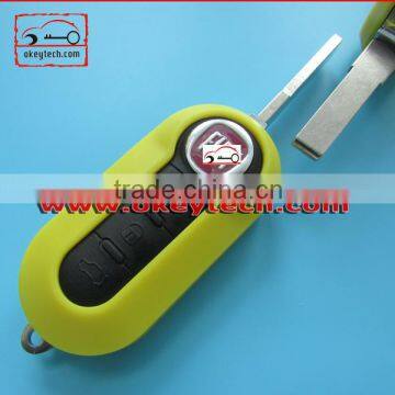 High Quatity Fita 500 Flip Remote Key Shell Yellow 3 Button Fiat 500 Brava Panda Punto Fobs Romote Key Case photo-3