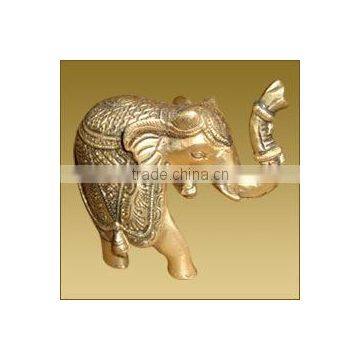 Brass Elephant Statue , Brass Animal Figures , Sculptures