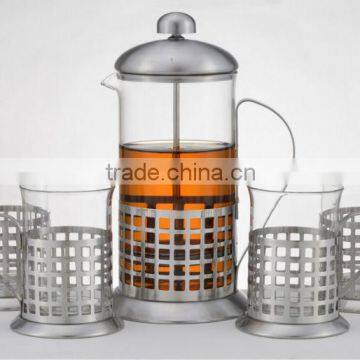 french press set of coffee tea