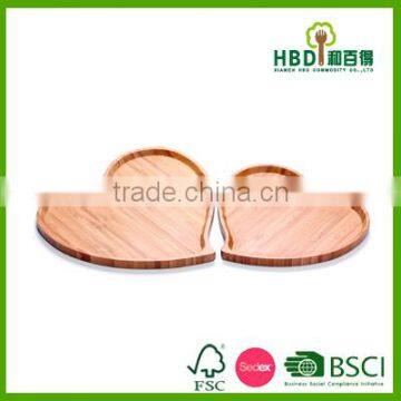 New Design Heart Shape Bamboo Serving Tray, Bamboo Serving Plate photo-3