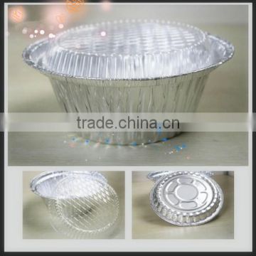 Disposable round carry out aluminium foil food container/pan