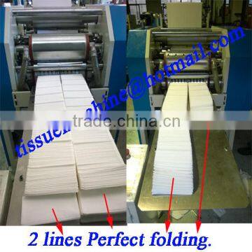 Siemens Mitsubishi PLC Controlled 2 Lanes Italy Design Embossing Printing High Speed Automatic 1/8 Napkin Folding Machine photo-2