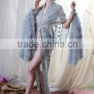 NO.1 Supplier ZPDECOR Wholesale 30g Weight Fluffy Colored Navy Blue Turkey Marabou Feathers Plumage Boas photo-6