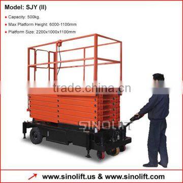 Sinolift SJY(II) Mobile Scissor Lift Platform with Traction Device