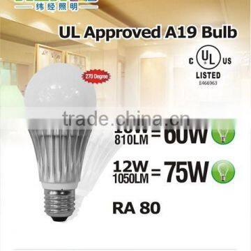 UL or CUL approved CE RoHS 6W 8W10W 12W A19 e26 A60 E27 LED light bulbs