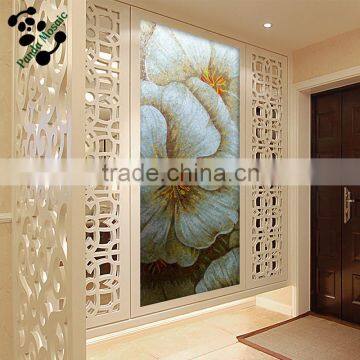 SMM04 Glass mosaic wall mural with flower pattern