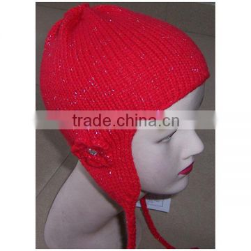 Children's knitted cap with earflaps