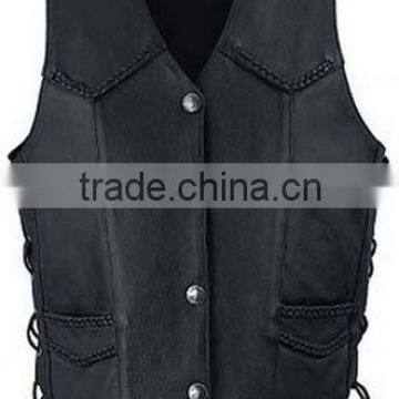 Braided Leather Vest