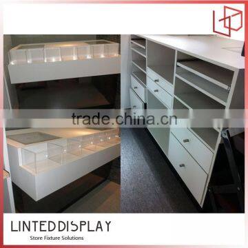 MDF Slatwall Display Shop Fitting System Promotional Table/Boutique Shops Retail Displays