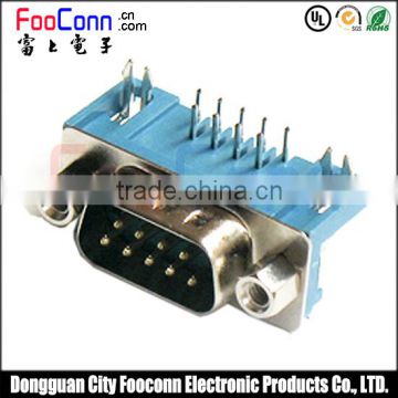 Made in China D-SUB 9Pin male connector for 90 degree pcb mount