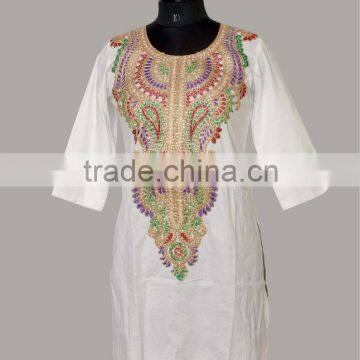 Delightful Pure Cambric Cotton Kurti With Embroidery