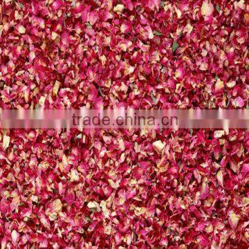 Dried red rose petals