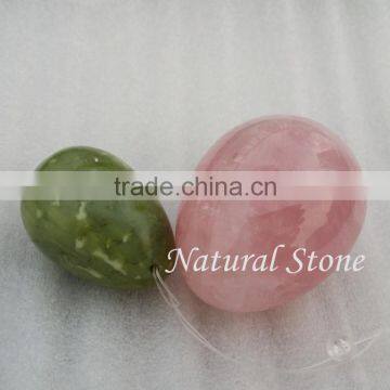 sex toy polished drilled with hole natural rose quartz egg wholesale gemstone yoni eggs