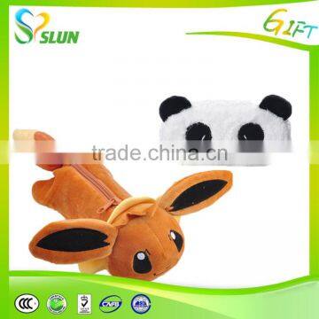High quality green plush custom pencil bag
