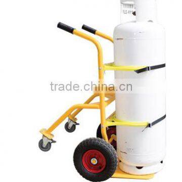 Hand Truck with Retractable Rear Assembly with 10-Inch Solid Rubber Wheels