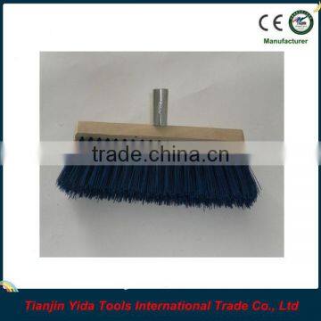 Wood block hard bristle brush with metal adaptor