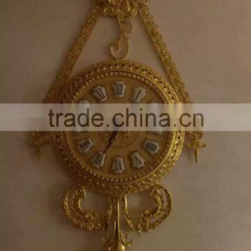 Elegant Rococo Style Wall Clock, 24K Gold Plated Home Decoration Wall Clock, Antique Copper Wall Art photo-5