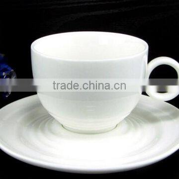 200ml eco ware white porcelain coffee mug with saucer , promotion coffee mug with saucer