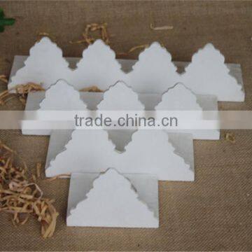 White Handmade Decorative Craved Wooden Candle Stand photo-3