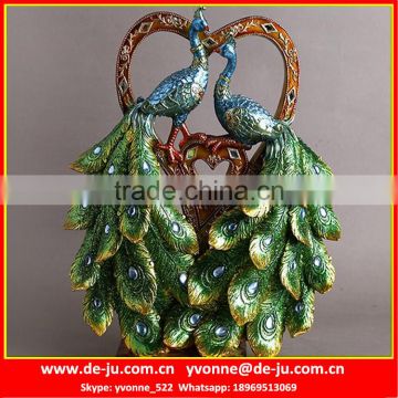 Peacock Couple Shower Resin Crafts Figurine