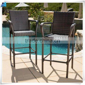Outdoor High Quality Black Rattan Wicker High Seat Bar Stool photo-2