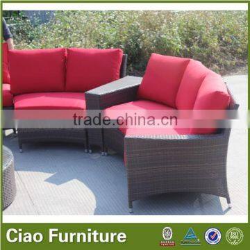 Outdoor Garden Furniture Rattan Round Sofa Sectional Sofa Set photo-4