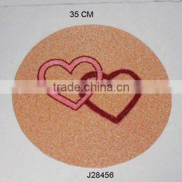 Glass Bead Place Mats With Heart Patterns Other Colours Also Available
