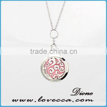 Round Silver/rose Gold/gold Stainless Steel Locket Perfume Diffuser Necklace /Aromatherapy Necklace photo-3