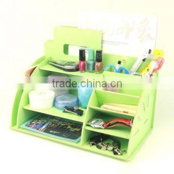 Wood Multi-Function Desk Stationery Organizer