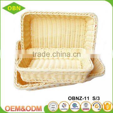 Custom Cheap Stackable Woven Heated Durable Rising Square Plastic Bread Fruit Basket photo-3